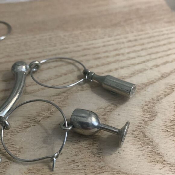 Pottery Barn Metal Harvest Wine Charms Set Of 6 Charms - Picture 12 of 12